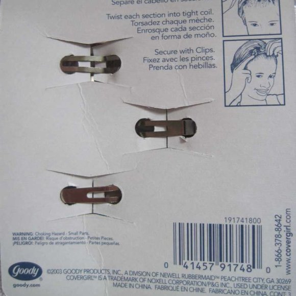 6 Covergirl Goody 2.5" Epoxy Covered Double Bar Hair Snap Clip Contour Barrettes - Picture 5 of 6
